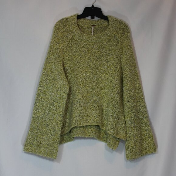 Free People slouchy sweater high low top yellow, black white colors size Medium - Picture 8 of 9